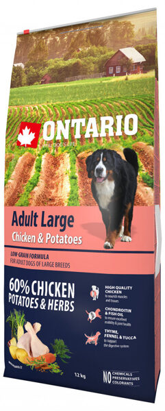 ONTARIO Adult Large Chicken and Potatoes, 12 kg