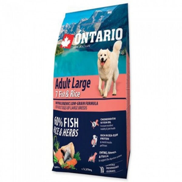 ONTARIO Adult Large Fish and Rice, 12 kg