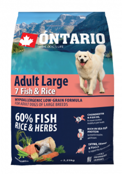ONTARIO Adult Large Fish and Rice, 2,25 kg