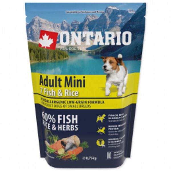 ONTARIO Adult Mini Fish and Rice, 0,75 kg