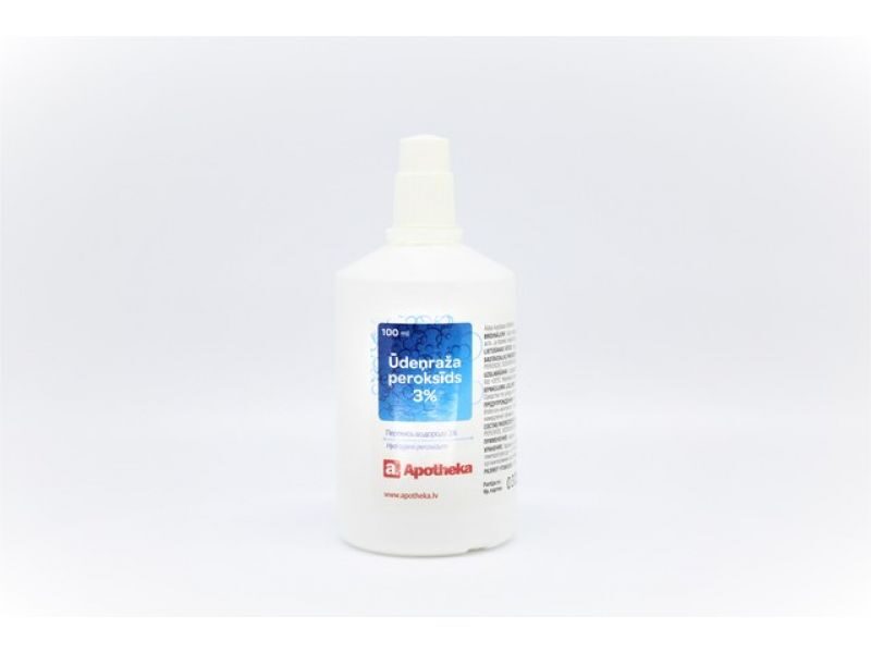 ŪDEŅRAŽA PEROKSĪDS (HYDROGENIUM PEROXYDATUM) 3% 100ML