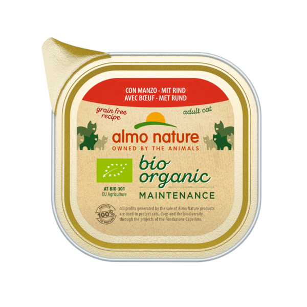 Almo Nature BIO ORGANIC MAINTENANCE liellopu gaļas pastēte, 85gx6