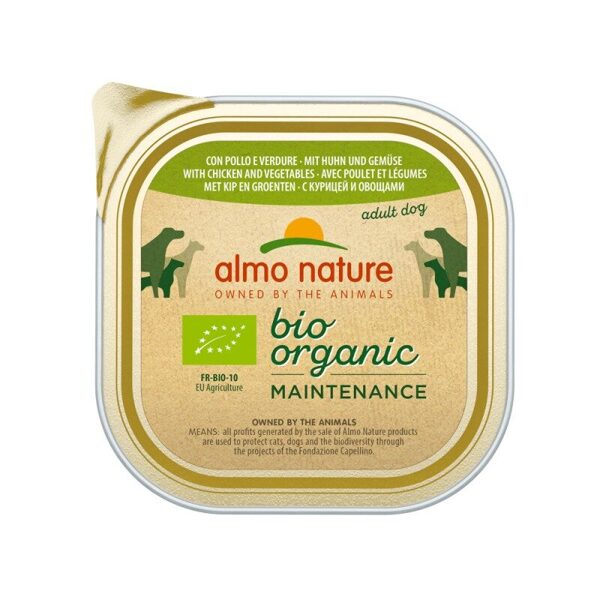 Almo Nature BIO ORGANIC MAINTENANCE pastēte ar vistu un dārzeņiem, 300gx6