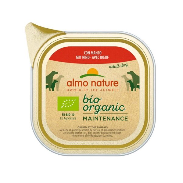 Almo Nature BIO ORGANIC MAINTENANCE pastēte ar liellopu, 100gx6