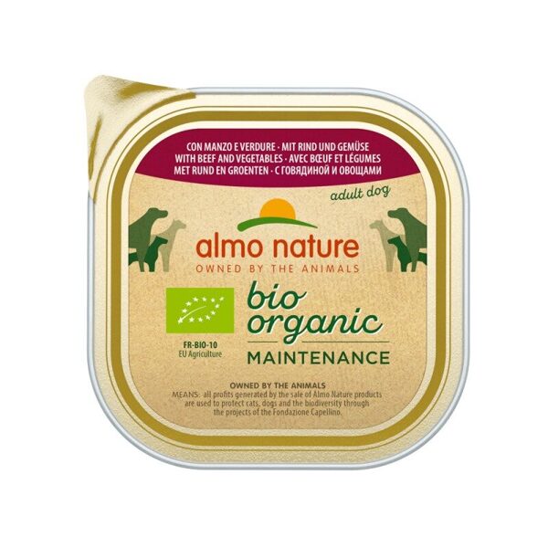 Almo Nature BIO ORGANIC MAINTENANCE pastēte ar liellopu un dārzeņiem, 300gx6