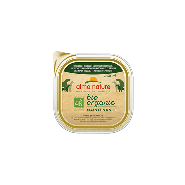 Almo Nature BIO ORGANIC MAINTENANCE pastēte ar vistu un brokoļiem 300gx6