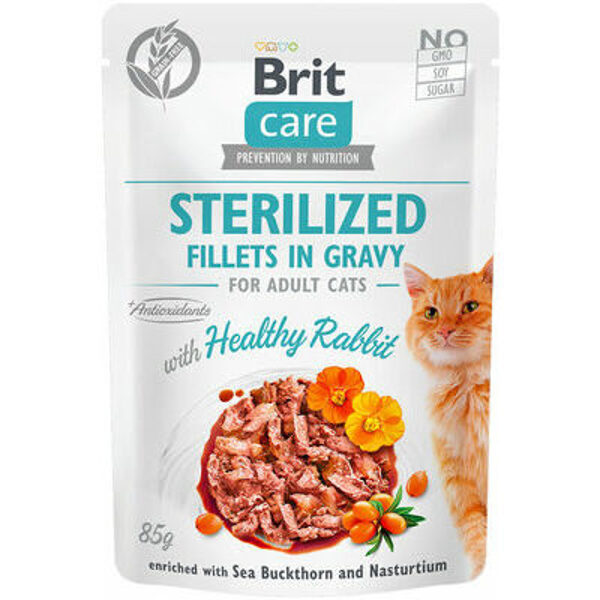 Brit Care Cat Sterilized Pouch Fillets in Gravy Healthy Rabbit 85 g