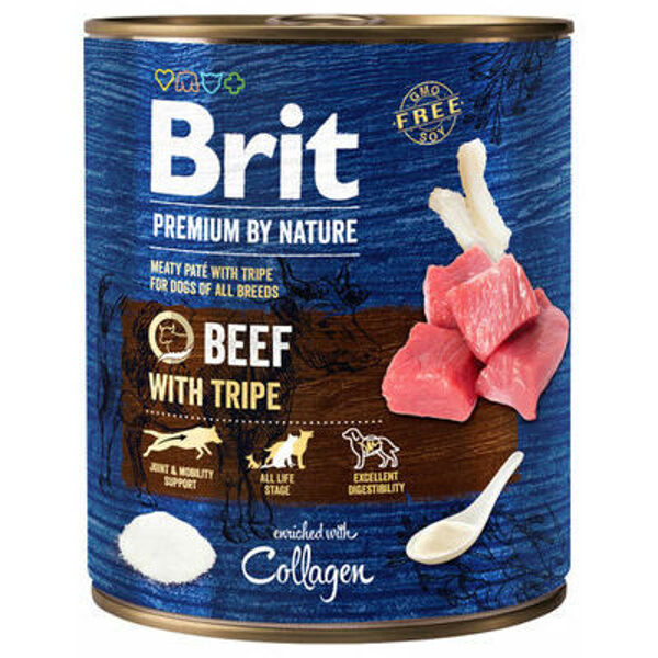 BRIT PREMIUM wet Beef with Tripes 800 g
