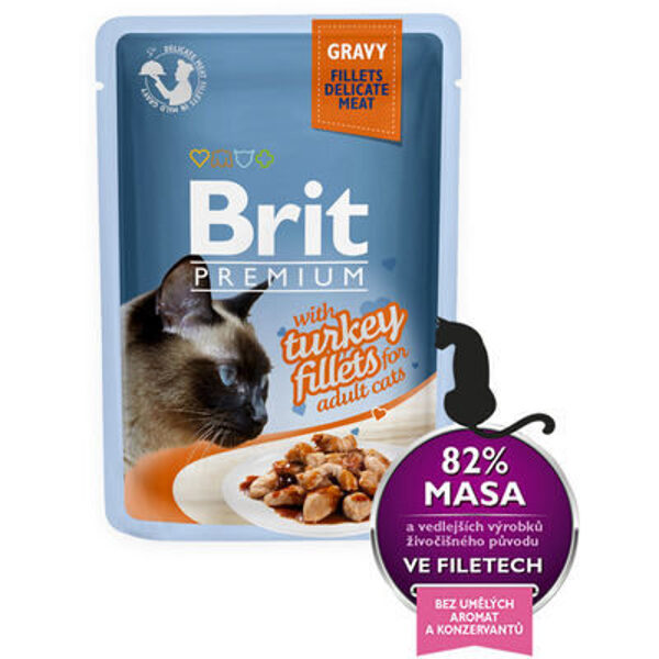 Brit Premium Cat Delicate Fillets in Gravy with Turkey 85 g