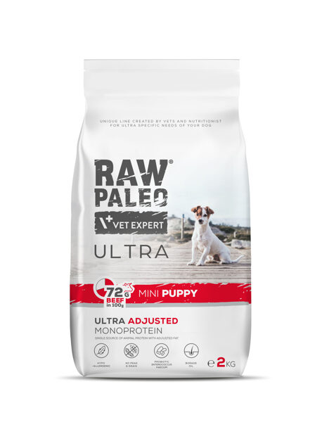 RAW PALEO ULTRA KUCĒNU MINI LIELLOPS 2KG VetExpert