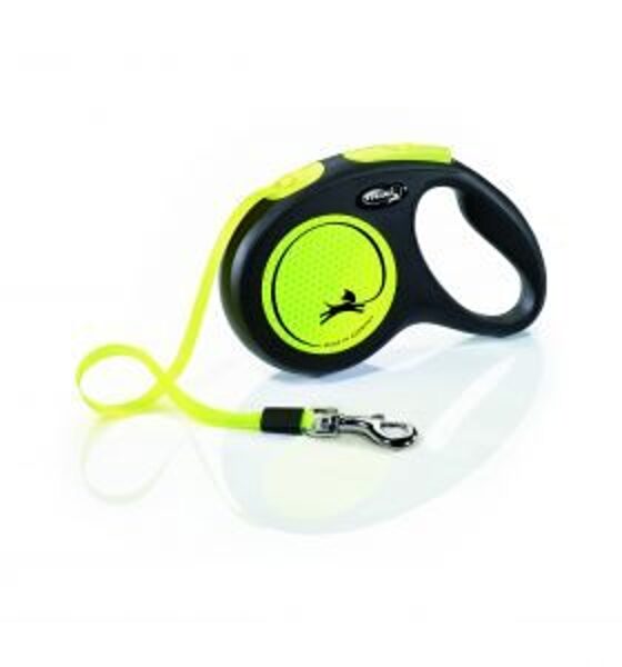 FLEXI PAVADA NEW NEON LENTE M 5M DZELTENA