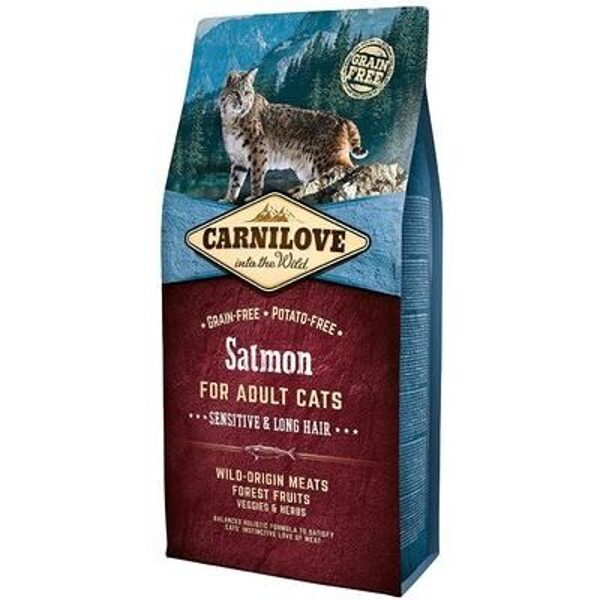 CARNILOVE Salmon Adult Cat Sensitive & Long Hair 6 kg