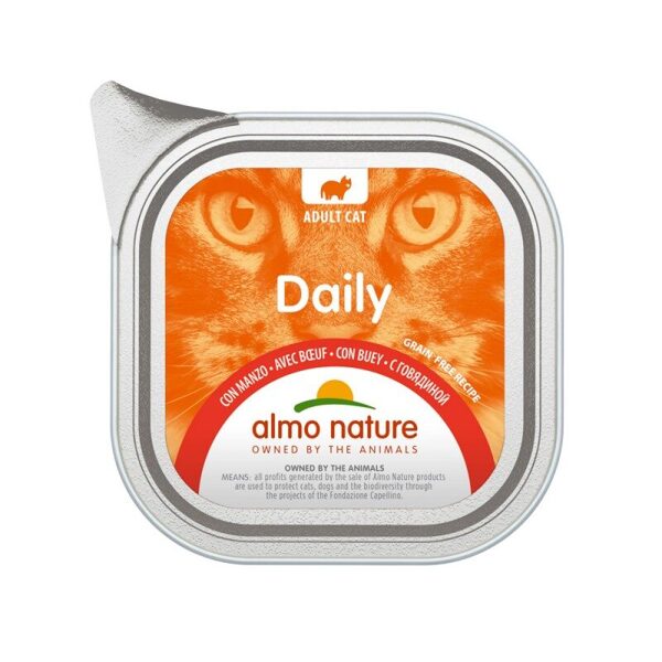 Almo Nature DAILY pastēte ar liellopu, 100gx6