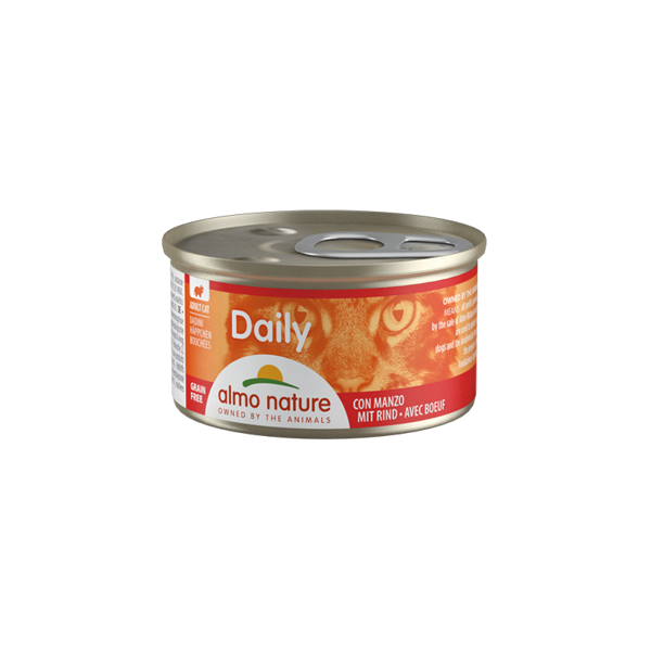 Almo Nature DAILY gabaliņi mērcē ar liellopu, 85gx6