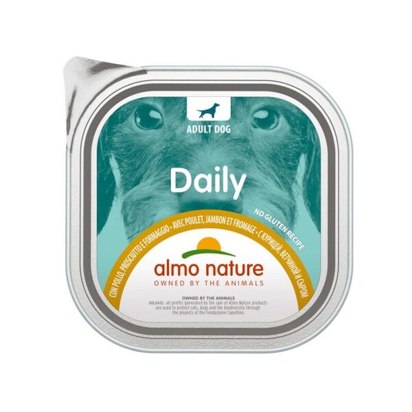 Almo Nature DAILY DOG vista, šķinķis, siers, 300gx6