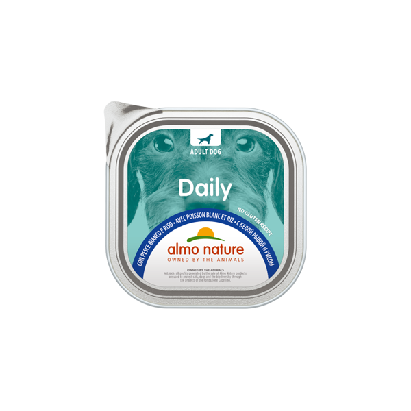 Almo Nature DAILY DOG baltā zivs ar rīsiem, 300gx6