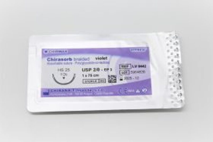 DIEGS ĶIR UZSŪC CHIRASORB HS25 2/0 75CM VITREX LV0442 VIOLETS