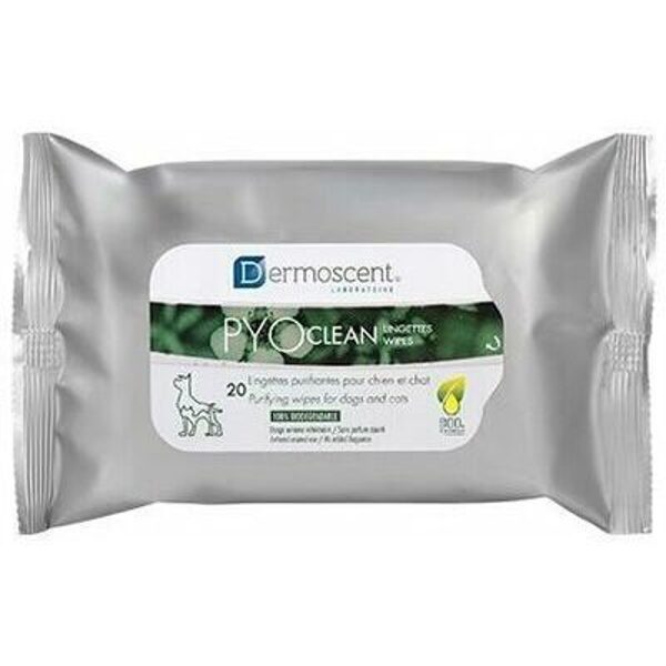 Dermoscent PYOclean® Wipes/Lingettes - attīrošas salvetes suņiem/kaķiem, 20gab