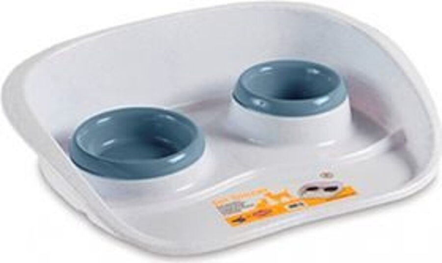 Stefanplast SET DINNER neslīdoša paplāte ar bļodām (g.zils/balts)