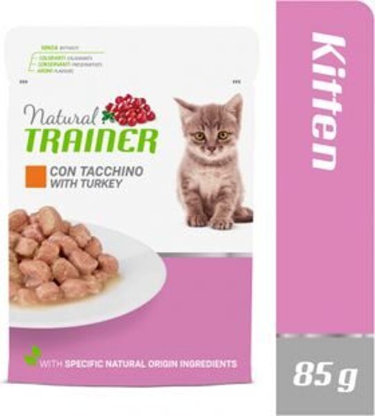 NATURAL TRAINER CAT KITTEN&JUNIOR TURKEY 12x85G