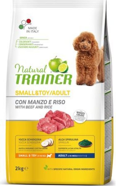 NATURAL TRAINER SMALL&TOY ADULT BEEF&RICE 2KG