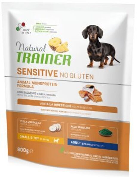 NATURAL TRAINER SENSITIVE NO GLUTEN ADULT MINI SALMON 800G