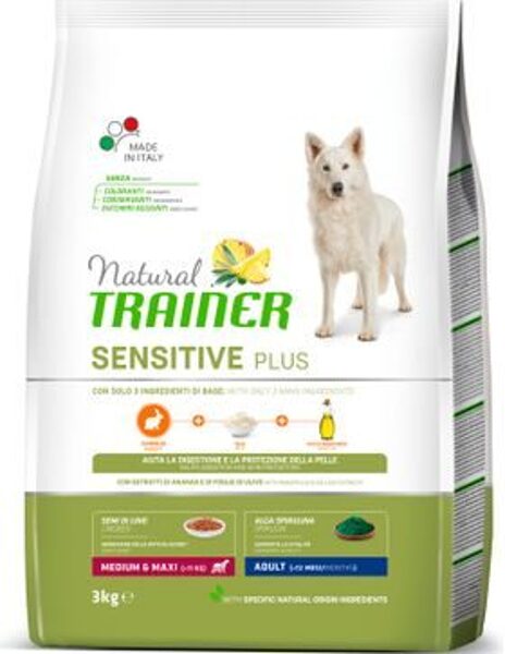 NATURAL TRAINER DOG SENSITIVE PLUS ADULT MEDIUM/MAXI RABBIT 3KG