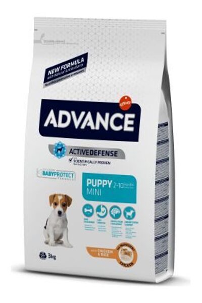 ADVANCE DOG PUPPY MINI 3,0KG - MAZO ŠĶIRŅU KUCĒNIEM (VISTA UN RĪSI)