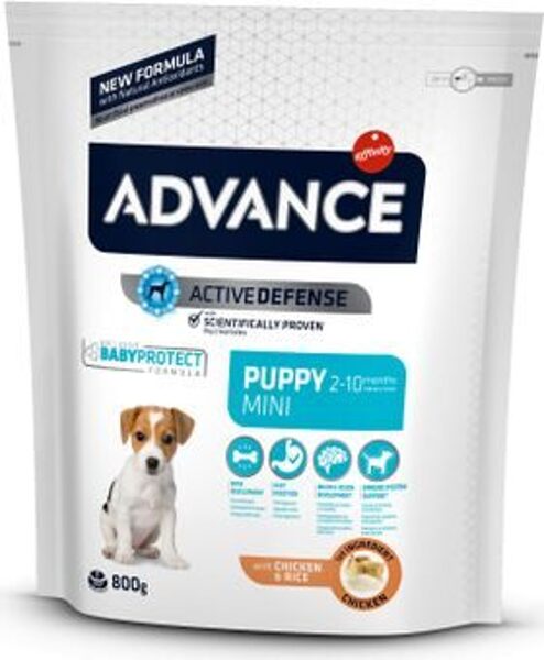 ADVANCE DOG PUPPY MINI 0.8KG - MAZO ŠĶIRŅU KUCĒNIEM (VISTA UN RĪSI)