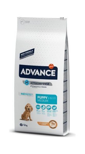 ADVANCE DOG PUPPY MEDIUM 12,0KG - VIDĒJO ŠĶIRŅU KUCĒNIEM (VISTA AR RISIEM)