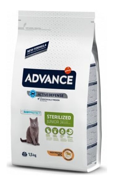 ADVANCE YOUNG STERILIZED 1,5KG - STERILIZĒTIEM KAĶIEM JUNIORIEM (VISTA UN RĪSI)