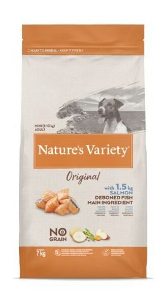 Nature's Variety Dog Original No Grain Mini Adult Salmon 7 Kg