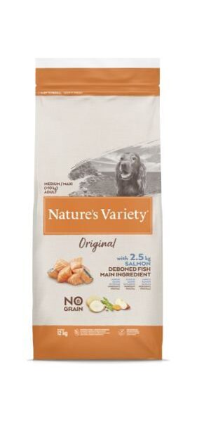 Nature's Variety Dog Original No Grain Medium Adult Salmon 12 Kg