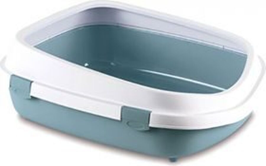 Stefanplast Kaķu tualete QUEEN (balts/zils), izmērs cm 55x71x24,5h