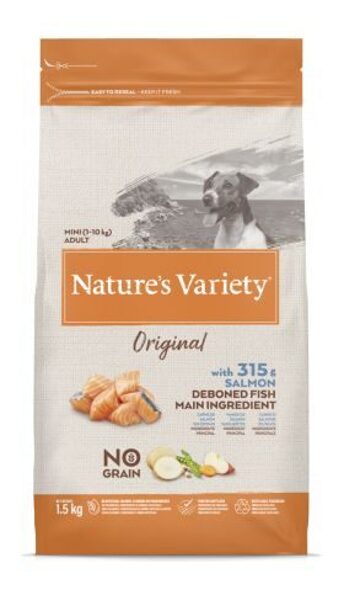 Nature's Variety Dog Original No Grain Mini Adult Salmon 1.5 Kg