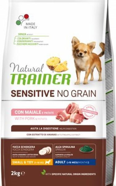 NATURAL TRAINER DOG SENSITIVE NO GRAIN ADULT MINI PORK 2 KG