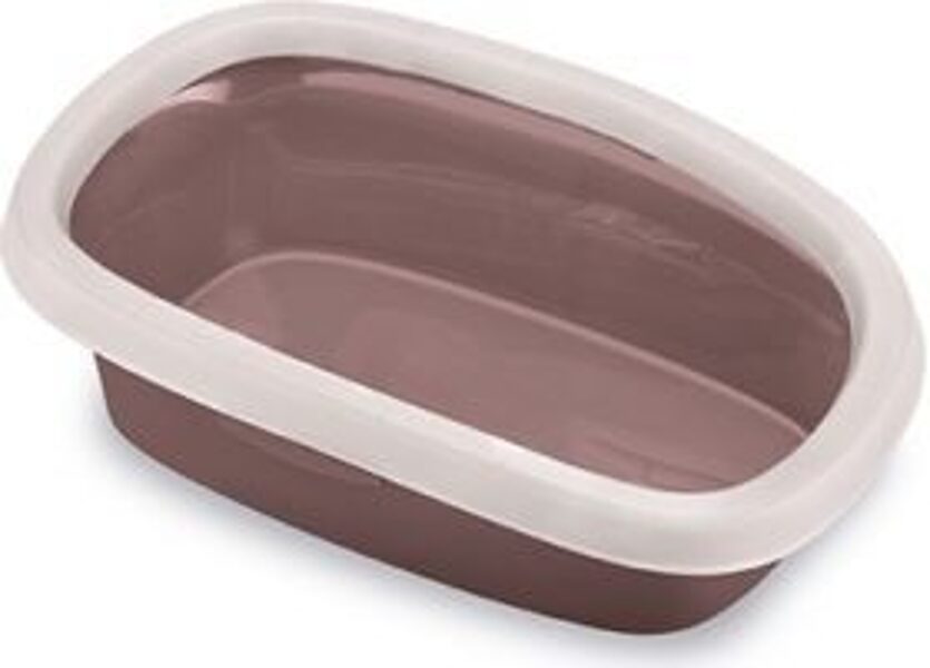 Stefanplast Kaķu tualete SPRINT 20 ar apmali (balts/brūns) 39x58x17cm