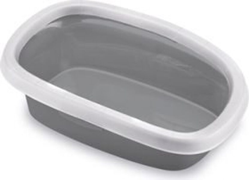 Stefanplast Kaķu tualete SPRINT 10 ar apmali (balts/pelēks) 31x43x14 cm