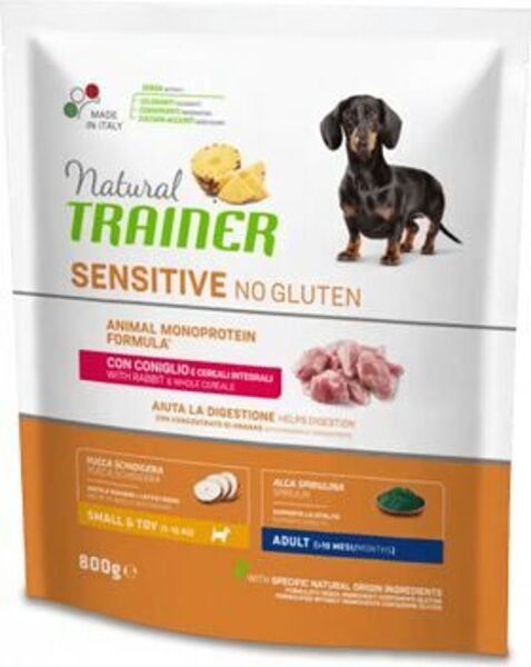 NATURAL TRAINER DOG SENSITIVE NO GLUTEN ADULT MINI RABBIT 800 G