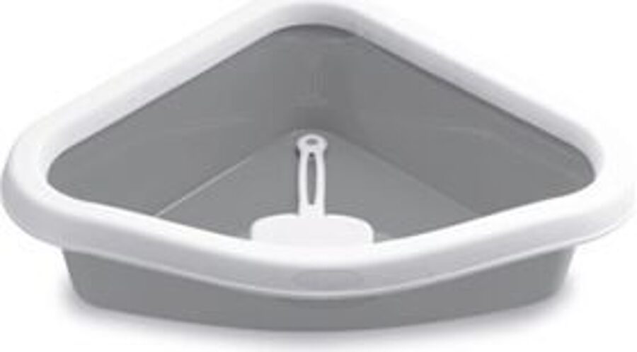 Stefanplast Kaķu stūra tualete SPRINT CORNER (pelēks/balts)