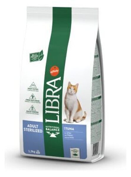 LIBRA CAT STERILIZED TUNA 12kg - pilnvērtīga barība ar tunci pieaugušiem sterilizētiem kaķiem