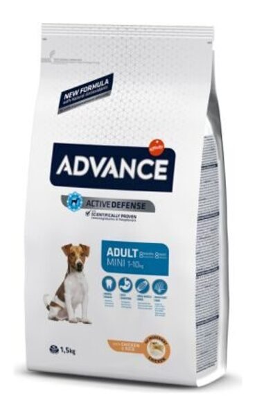 ADVANCE DOG MINI ADULT 1.5KG - PIEAUGUŠIEM MAZO ŠĶIRŅU SUŅIEM (VISTA UN RĪSI)
