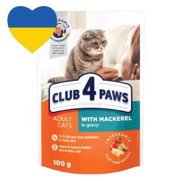 Club 4 Paws – konservi kaķiem ar makreli mērcē 100 g