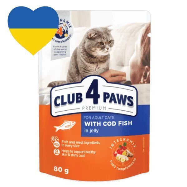 Club 4 Paws – konservi kaķiem ar mencu želejā 80 g
