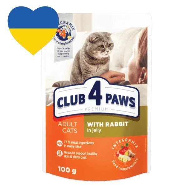 Club 4 Paws – konservi kaķiem ar trusi želejā 100 g