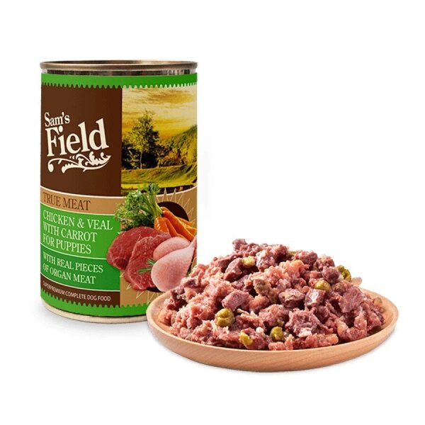 Sams Field DOG True Meat Chicken & Veal Meat With Carrot For Puppies 400 g
