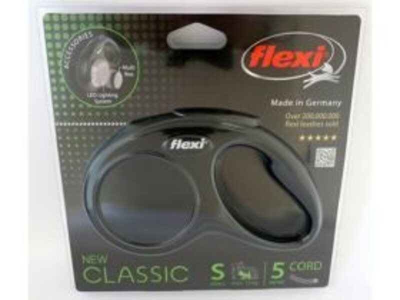 FLEXI PAVADA NEW CLASSIC VADS S 5M<12KG MELNS