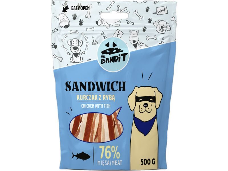 MR.BANDIT SANDWICH CHICKEN/FISH /KĀRT VISTA AR ZIVI 500G