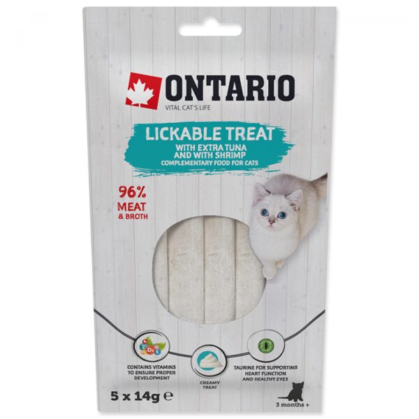 Ontario CAT Lickable treats Tuna +Shrimp 5 x 14 g