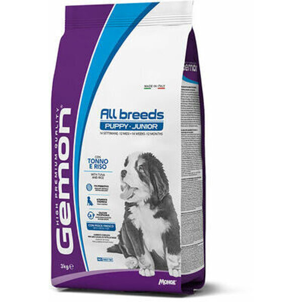 GEMON Dog ALL BREEDS Puppy and Junior with tuna and rice 15 kg